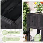 MAYEERTY Mini-serre froide 90 x 45 x 95 cm, 2 portes, sur roulettes, intérieur/extérieur, noire