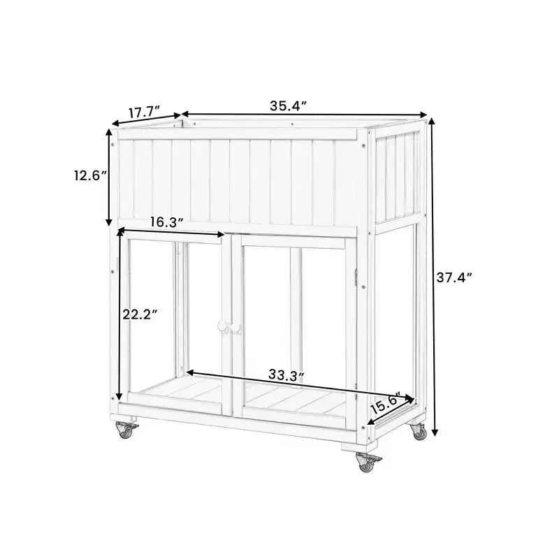 MAYEERTY Mini-serre froide 90 x 45 x 95 cm, 2 portes, sur roulettes, intérieur/extérieur, noire