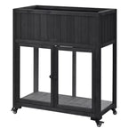 MAYEERTY Mini-serre froide 90 x 45 x 95 cm, 2 portes, sur roulettes, intérieur/extérieur, noire