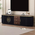 Modern TV Stand with Drawers for 80 TV, TV Storage Cabinet with Shelf, Media Console Table with Cabinets and Metal Handles
