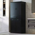 65 Tall Bathroom Storage Cabinet, Double Tilt Out Hidden Laundry Hamper, Freestanding Floor Storage Cabinet for Bathroom Kitchen Living Room