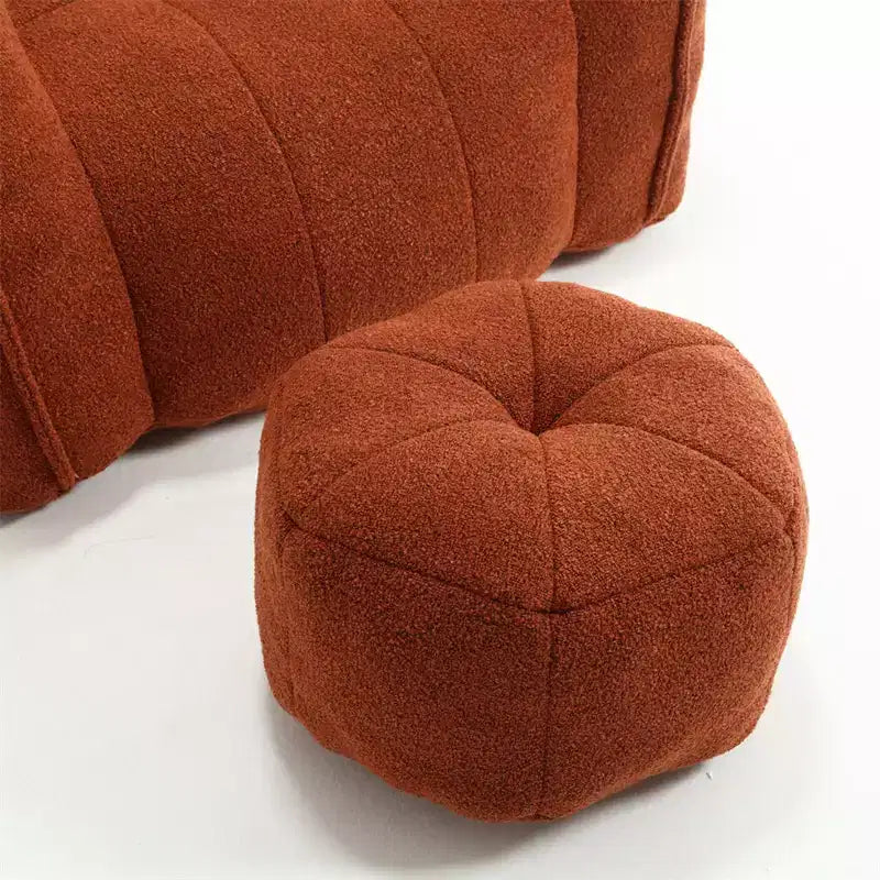 Fauteuil poire avec pouf, canapé moderne en chenille, pouf doux avec repose-pieds pour salon, chambre à coucher, appartement, dortoir.