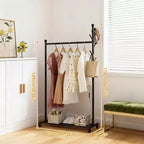 Porte-manteau métallique à roulettes, Portant à vêtements mobile à roulettes, Porte-manteau autoportant pour coin de chambre, couloir, entrée, salon