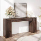 70.9-Inch Entryway Table, Wooden Farmhouse Console Table, Thick Sofa Table Behind Couch Table, Long Console Tables for Entryway Living Room, Walnut