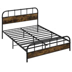 Costway Queen Size Bed Frame Industrial Platform Bed Frame w/ Under Bed Storage