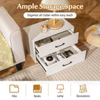 Costway Lot de 2 commodes de rangement empilables à 2 tiroirs avec dispositif anti-basculement