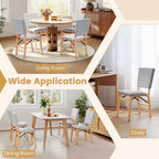 Costway Lot de 2 Chaises de Salle à Manger Pliables avec Assise Rembourrée & Dossier Inclinable Pieds en Bois d'Hévéa