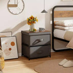 Costway Lot de 2 commodes à 2 tiroirs en tissu, organiseur de rangement, table de chevet/canapé
