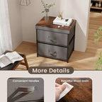 Costway Lot de 2 commodes à 2 tiroirs en tissu, organiseur de rangement, table de chevet/canapé