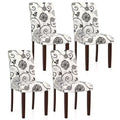 Costway Wooden Dining Chair Set of 4 w/Rubber Wood Legs Padded Seat S Springs High Back