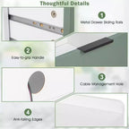 Costway Lot de 2 tables de chevet modernes avec lumières LED, compartiment ouvert et tiroir