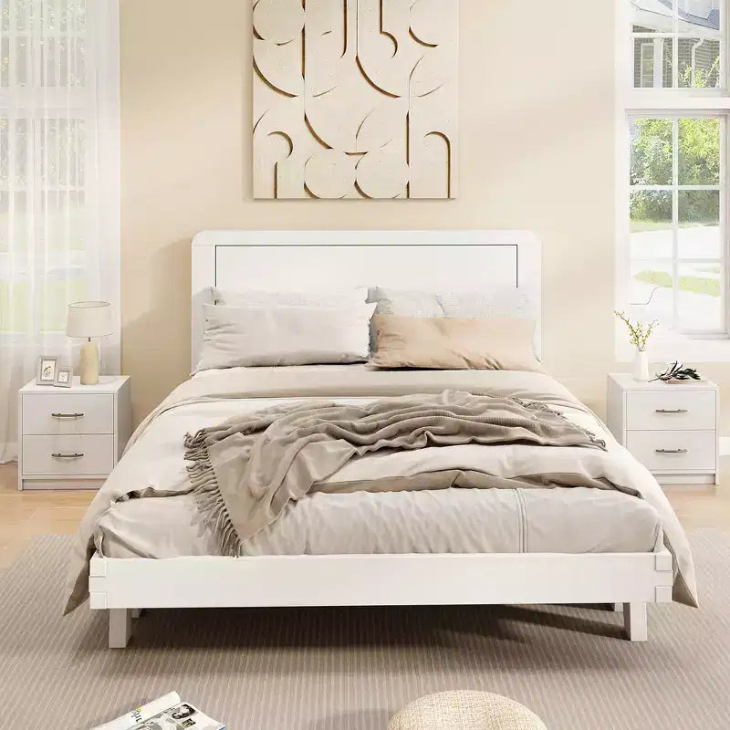 Costway Table de Chevet Moderne à 2 Tiroirs avec Rangement pour Salon Chambre à Coucher