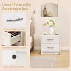 Costway Table de Chevet Moderne à 2 Tiroirs avec Rangement pour Salon Chambre à Coucher