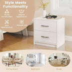 Costway Table de Chevet Moderne à 2 Tiroirs avec Rangement pour Salon Chambre à Coucher