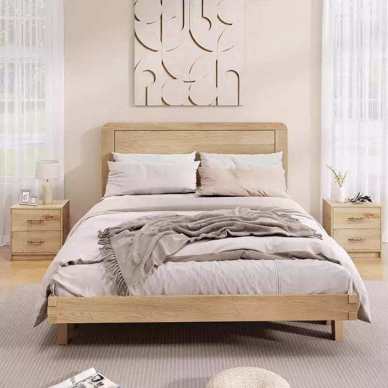 Costway Table de Chevet Moderne à 2 Tiroirs avec Rangement pour Salon Chambre à Coucher