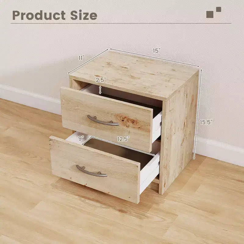 Costway Table de Chevet Moderne à 2 Tiroirs avec Rangement pour Salon Chambre à Coucher