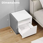 Costway Table de Chevet Moderne Minimaliste avec Tiroir Table d'Appoint Asymétrique