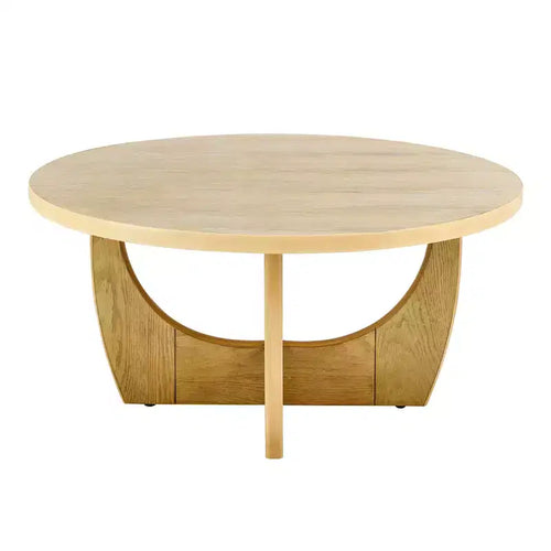 36 Round Coffee Table, Wooden Cocktail Table, Farmhouse Center Sofa Side Table, Circular Tea Table for Small Spaces Living Room Office