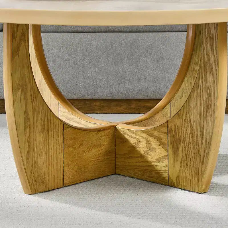 Table basse ronde 36", table basse en bois, table d'appoint de canapé de ferme, table à thé circulaire pour petits espaces salon bureau