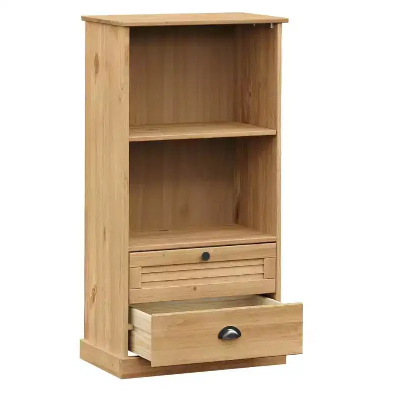 vidaXL Étagère à Livres de Rangement 2 Niveaux avec Tiroirs VIGO Bois Massif de Pin