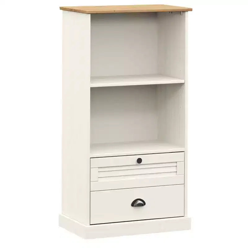 vidaXL Étagère à Livres de Rangement 2 Niveaux avec Tiroirs VIGO Bois Massif de Pin