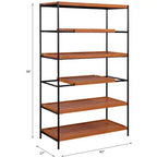 Bibliothèque GDFStudio Bryn 70" (178 cm) moderne 6 étagères en chêne miel