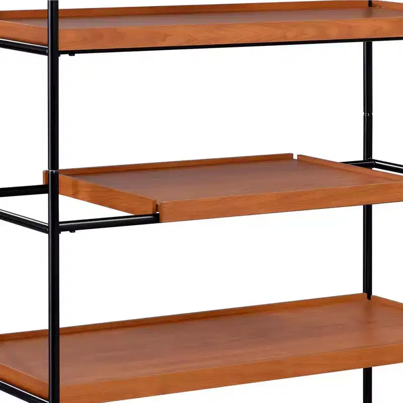 Bibliothèque GDFStudio Bryn 70" (178 cm) moderne 6 étagères en chêne miel