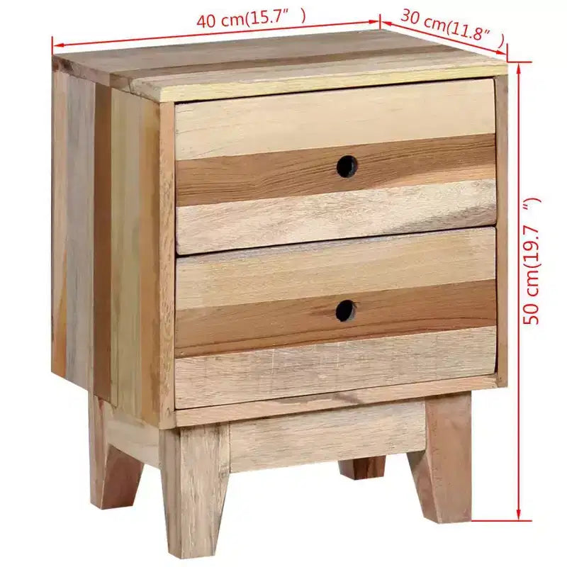 vidaXL Table de chevet en bois de récupération massif