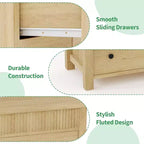 Commode de chambre à coucher, commode en bois, meuble TV cannelé, organiseur de rangement pour le salon, le couloir et l'entrée