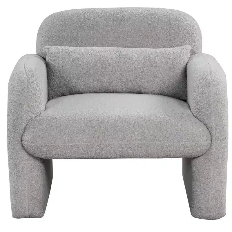 Costway Lot de 2 fauteuils d'appoint modernes en fausse fourrure avec coussin lombaire