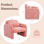Costway Lot de 2 fauteuils d'appoint modernes en fausse fourrure avec coussin lombaire