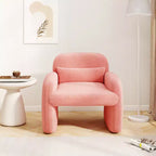 Costway Lot de 2 fauteuils d'appoint modernes en fausse fourrure avec coussin lombaire