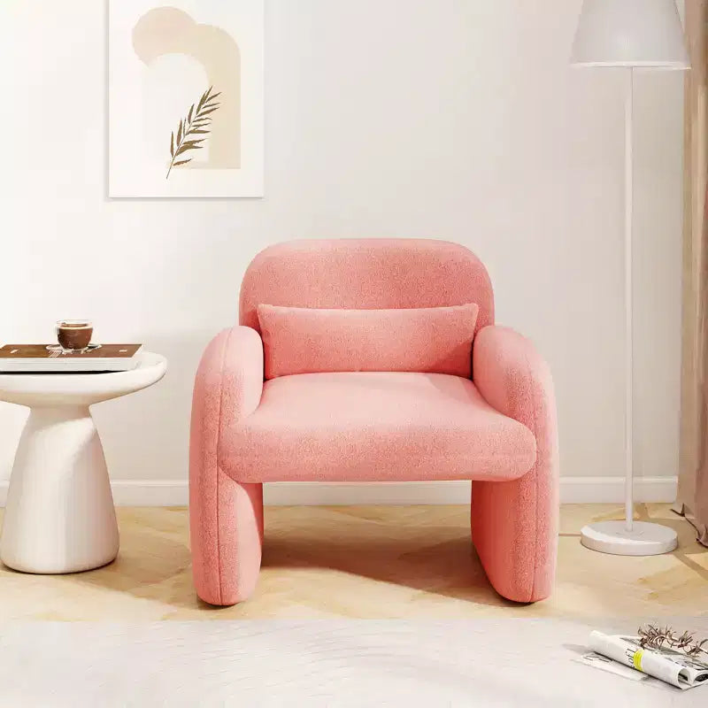 Costway Lot de 2 fauteuils d'appoint modernes en fausse fourrure avec coussin lombaire