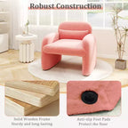 Costway Lot de 2 fauteuils d'appoint modernes en fausse fourrure avec coussin lombaire