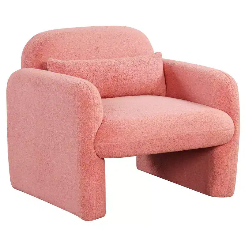 Costway Lot de 2 fauteuils d'appoint modernes en fausse fourrure avec coussin lombaire