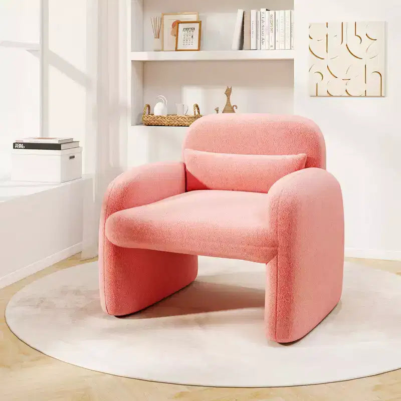 Costway Lot de 2 fauteuils d'appoint modernes en fausse fourrure avec coussin lombaire