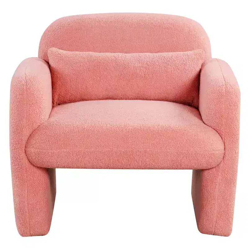 Costway Lot de 2 fauteuils d'appoint modernes en fausse fourrure avec coussin lombaire