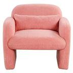 Costway Lot de 2 fauteuils d'appoint modernes en fausse fourrure avec coussin lombaire