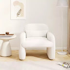 Costway Lot de 2 fauteuils d'appoint modernes en fausse fourrure avec coussin lombaire