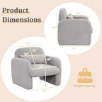 Costway Lot de 2 fauteuils d'appoint modernes en fausse fourrure avec coussin lombaire