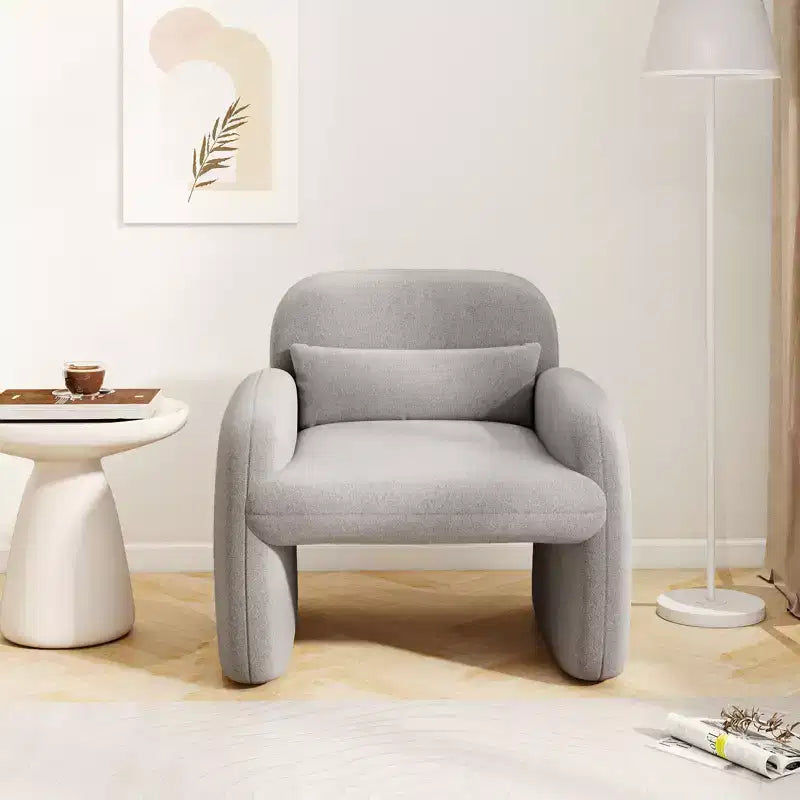 Costway Lot de 2 fauteuils d'appoint modernes en fausse fourrure avec coussin lombaire