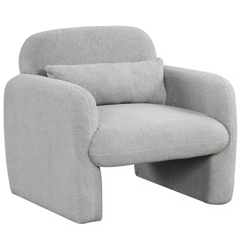 Costway Lot de 2 fauteuils d'appoint modernes en fausse fourrure avec coussin lombaire