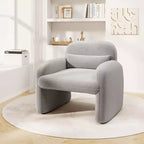 Costway Lot de 2 fauteuils d'appoint modernes en fausse fourrure avec coussin lombaire