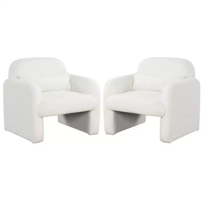 Costway Lot de 2 fauteuils d'appoint modernes en fausse fourrure avec coussin lombaire