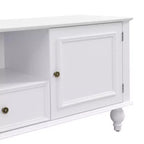 Meuble TV moderne avec compartiment ouvert pour TV 80 pouces, meuble de rangement TV avec tiroirs, console média avec pieds solides pour salon