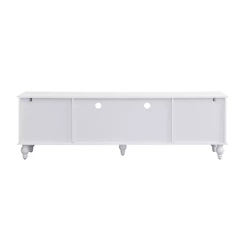 Meuble TV moderne avec compartiment ouvert pour TV 80 pouces, meuble de rangement TV avec tiroirs, console média avec pieds solides pour salon