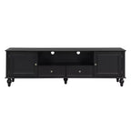Meuble TV moderne avec compartiment ouvert pour TV 80 pouces, meuble de rangement TV avec tiroirs, console média avec pieds solides pour salon