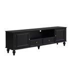 Meuble TV moderne avec compartiment ouvert pour TV 80 pouces, meuble de rangement TV avec tiroirs, console média avec pieds solides pour salon