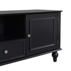 Meuble TV moderne avec compartiment ouvert pour TV 80 pouces, meuble de rangement TV avec tiroirs, console média avec pieds solides pour salon