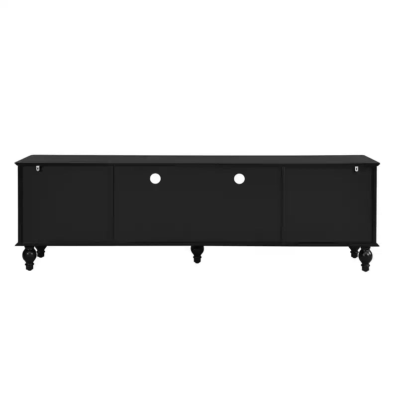 Meuble TV moderne avec compartiment ouvert pour TV 80 pouces, meuble de rangement TV avec tiroirs, console média avec pieds solides pour salon